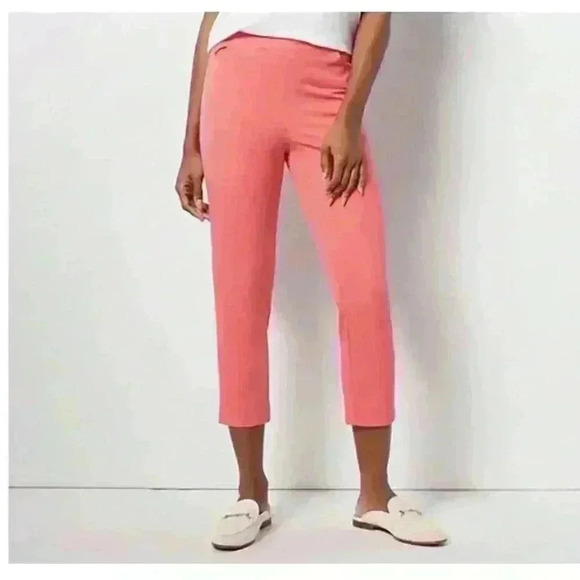 Isaac Mizrahi Live! Tall 24/7 Stretch Crop Pants with Pockets 14 TALL White - Picture 14 of 16